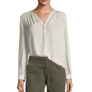 Joie silk top, beige/ivory, small